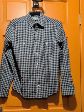 Ash & Erie Blue and White Gingham Button-Down Shirt